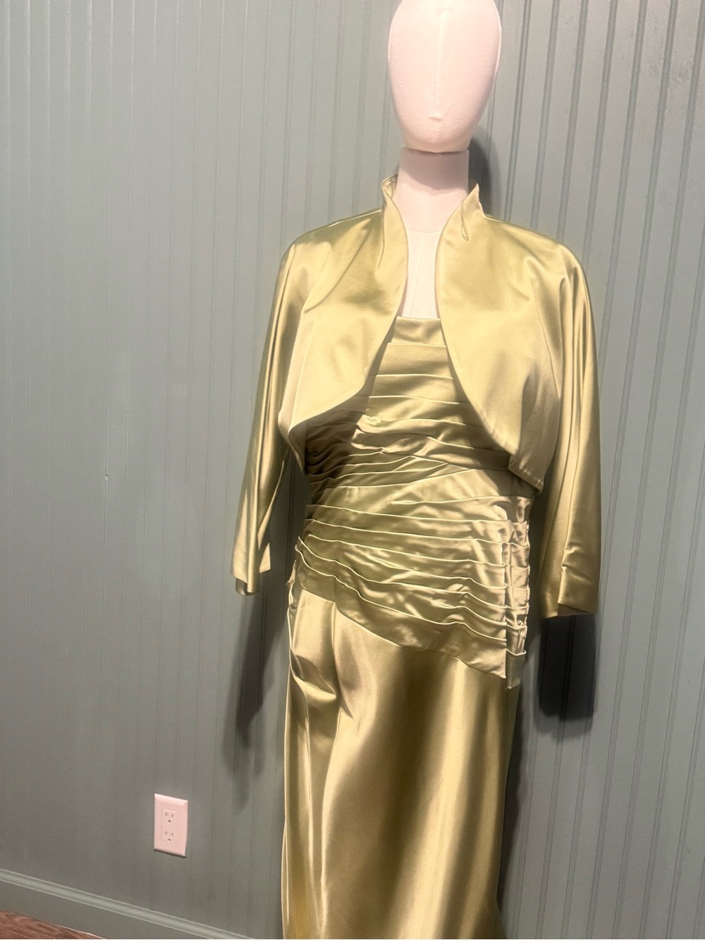 NWT Niteline Peridot Green Dress with Matching Jacket NWT